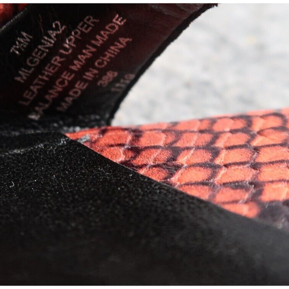 Marc Fisher Shoes Womens 7.5 Mule Sandal Kitten Heel Snake Double Strap Leather - Picture 14 of 14